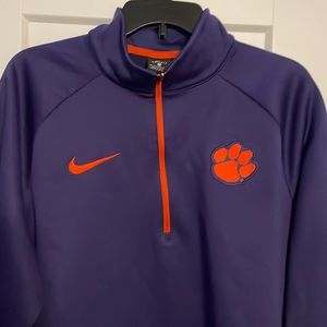Nike Men’s XL Clemson 1/4 Zip Dri-Fit Pullover, Purple